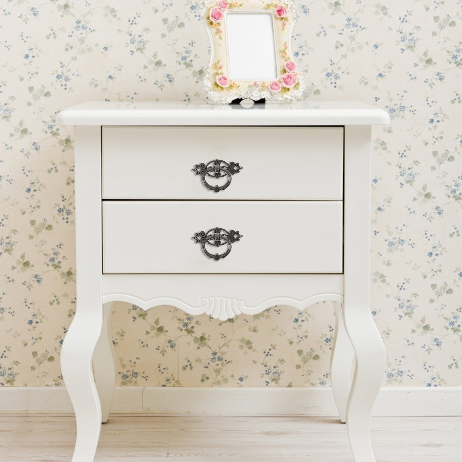 Furniture Hardware Drop Pulls - 6 ชิ้น มือจับประตูตู้เสื้อผ้า มือจับลิ้นชักสไตล์วินเทจ แบบห่วง สำหรับตู้