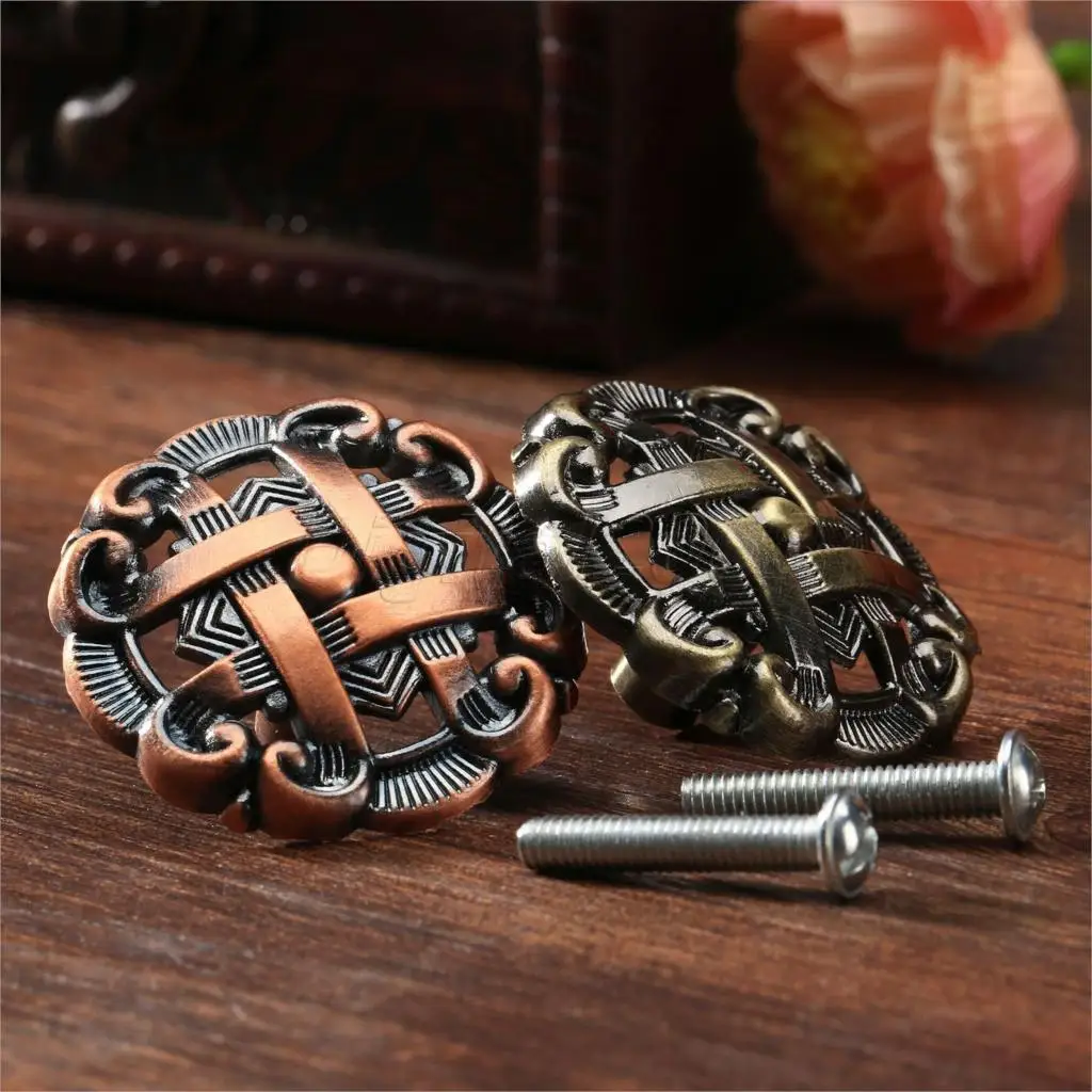 Furniture Hardware Manufacturer - Bowarepro Hollow Retro สังกะสีอัลลอยตู้ครัวตู้ลิ้นชักดึงตู้เสื้อผ้าลิ้นชักตู้ประตู Knob เฟอร์นิเจอร์มือจับและลูกบิด