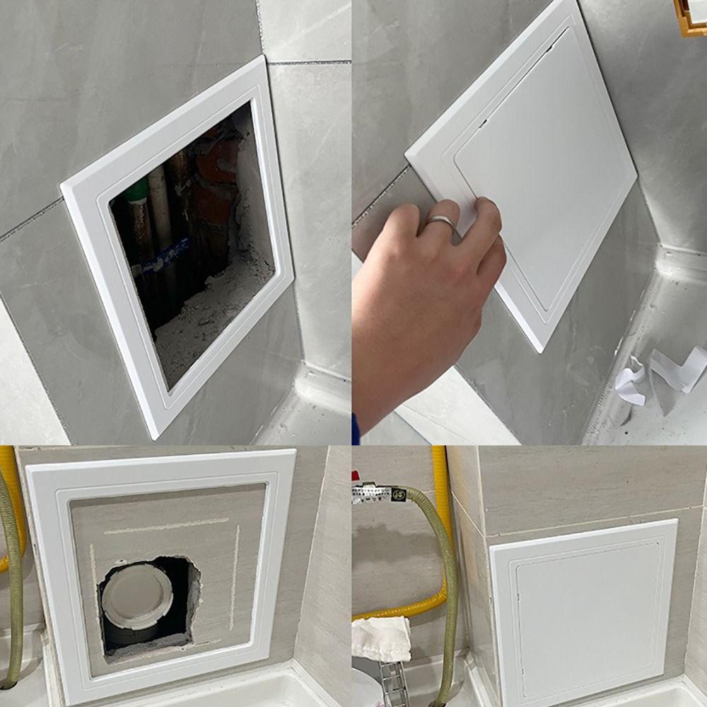 Furniture Hardware Fitting - แผงประตูตรวจสอบแบบติดตั้งเองได้ วัสดุพลาสติก สีขาว แบบมีบานพับ สำหรับผนังและเพดาน